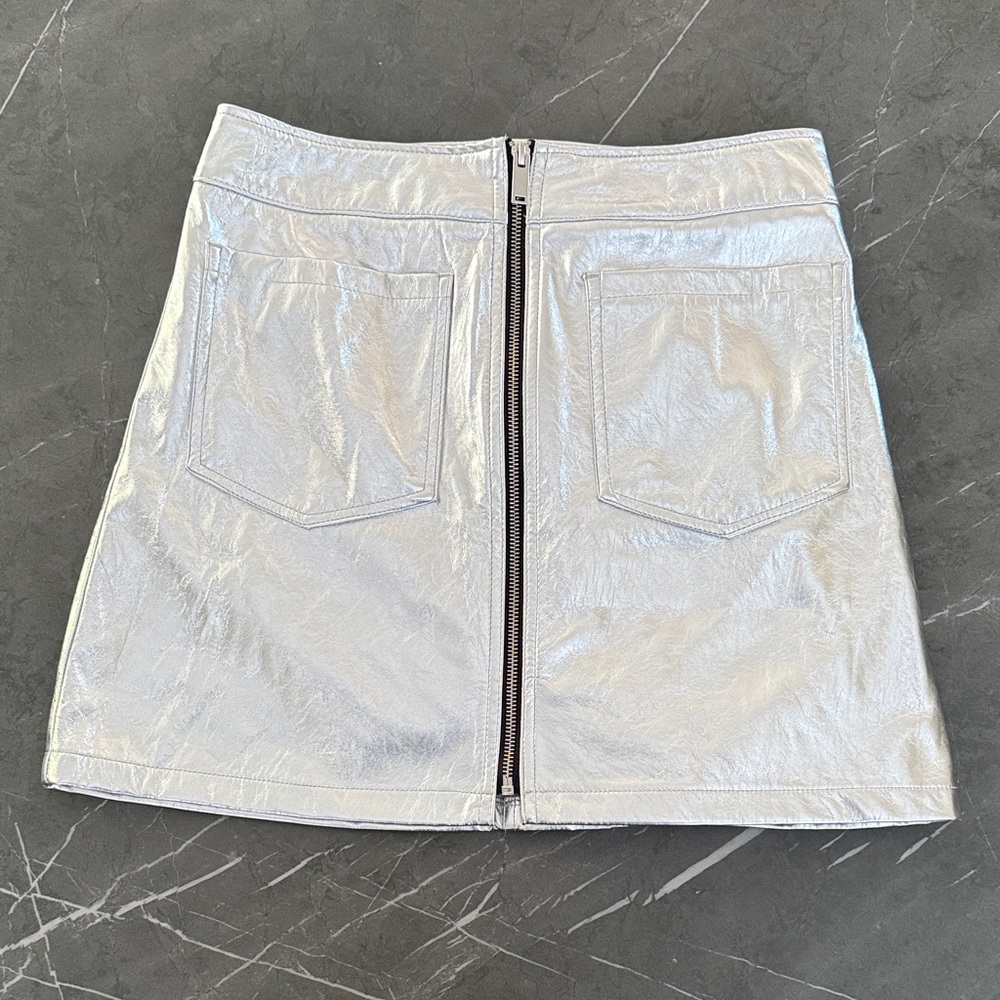 love, Fire Shimmering Silver Mini Skirt